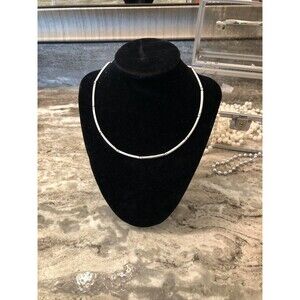 Choker/Collar Necklace Silver tone Articulated links Adjustable